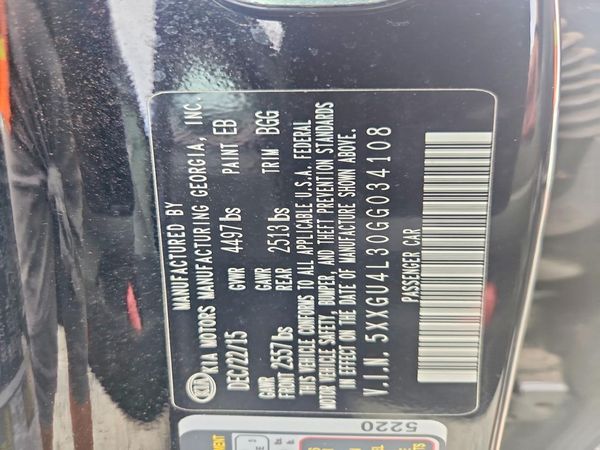2016 KIA OPTIMA GLS, JSL