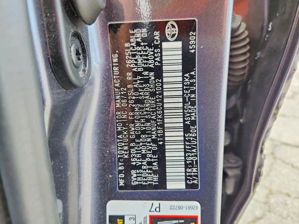 2012 TOYOTA CAMRY