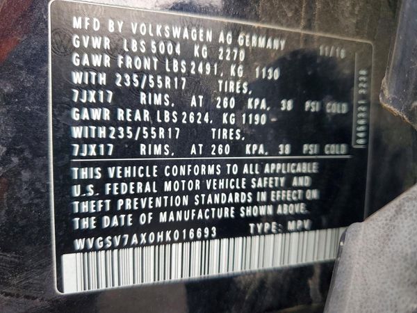 2017 VOLKSWAGEN TIGUAN Wolfsburg 4Motion