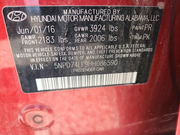 2017 HYUNDAI ELANTRA SE Base