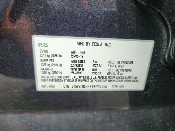2026 TESLA MODEL Y — VINS