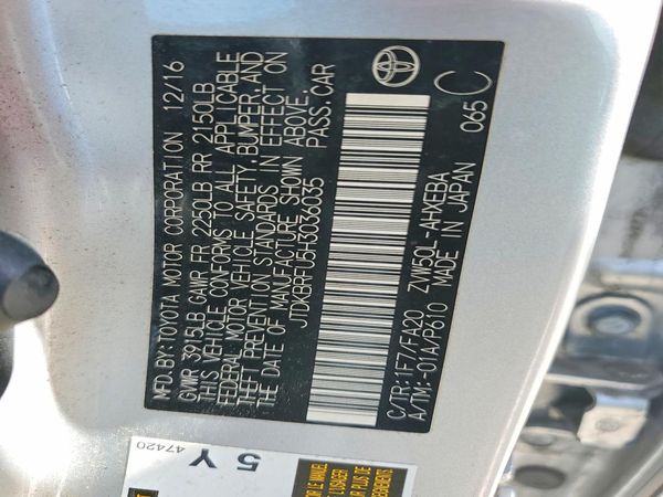 2017 TOYOTA PRIUS One/Two