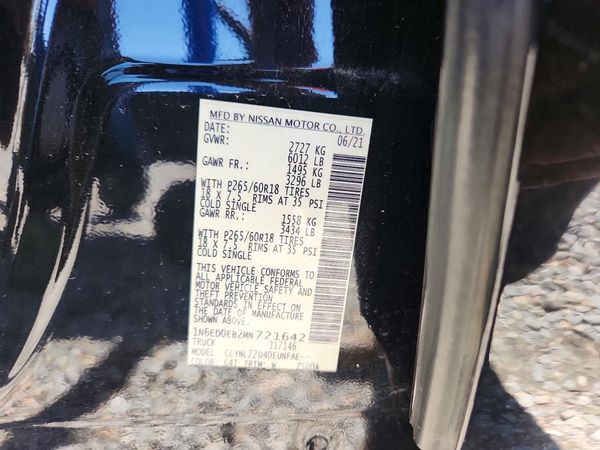 2021 NISSAN FRONTIER Crew Cab — VINS