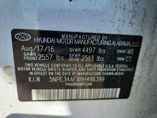 2017 HYUNDAI SONATA