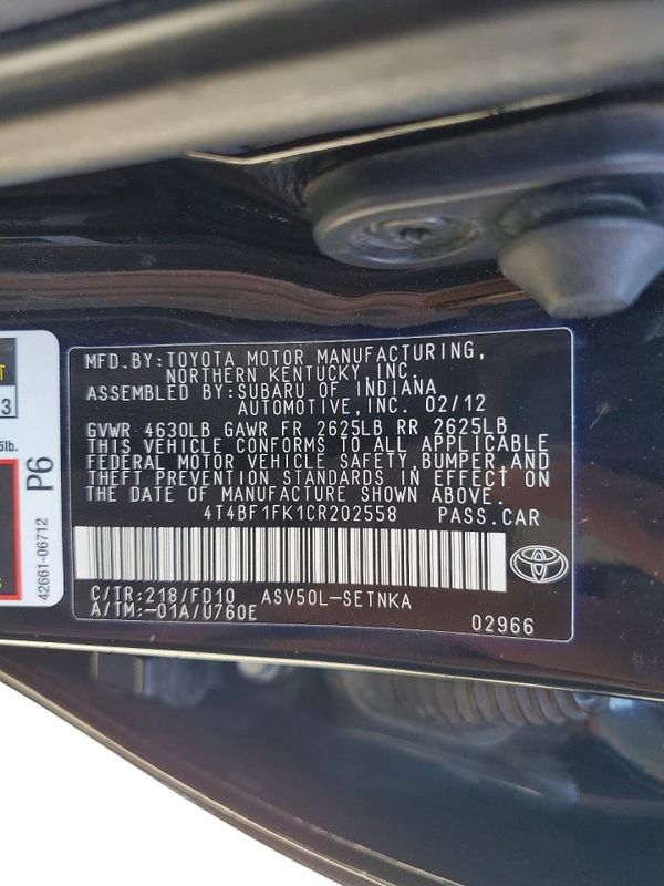 2012 TOYOTA CAMRY