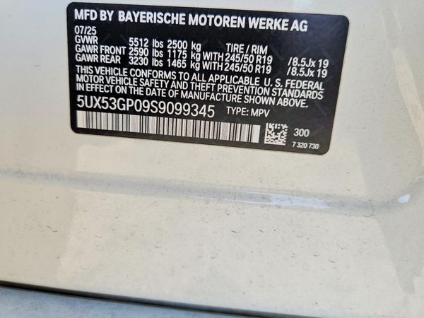 2025 BMW X3 30 xDrive — VINS