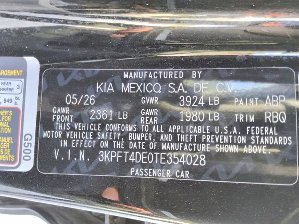 2026 KIA K4 LX, LXS — VINS