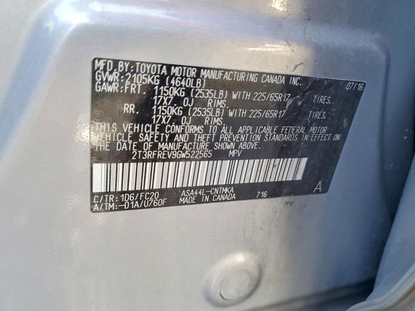 2016 TOYOTA RAV4 XLE (M Grade)