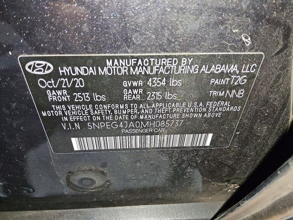 2021 HYUNDAI SONATA SE — VINS