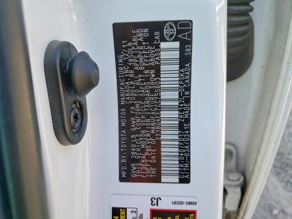 2012 TOYOTA COROLLA
