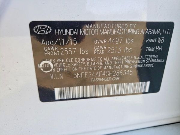 2016 HYUNDAI SONATA