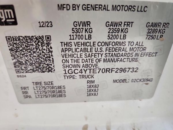 2024 CHEVROLET SILVERADO LT — VINS