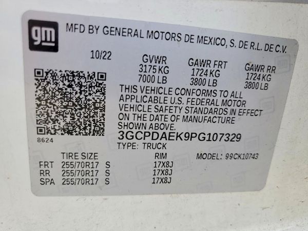 2023 CHEVROLET SILVERADO Work Truck — VINS