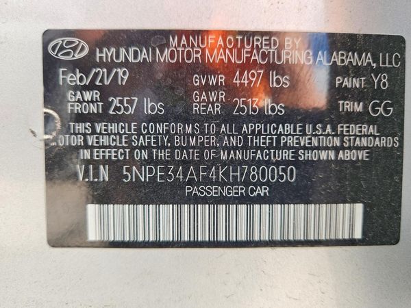 2019 HYUNDAI SONATA