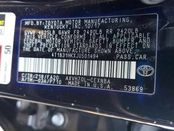 2018 TOYOTA CAMRY LE Hybrid