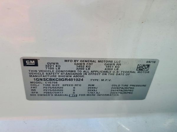 2016 CHEVROLET TAHOE LT