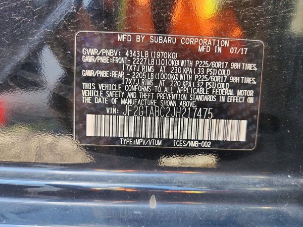 2018 SUBARU CROSSTREK Premium — VINS