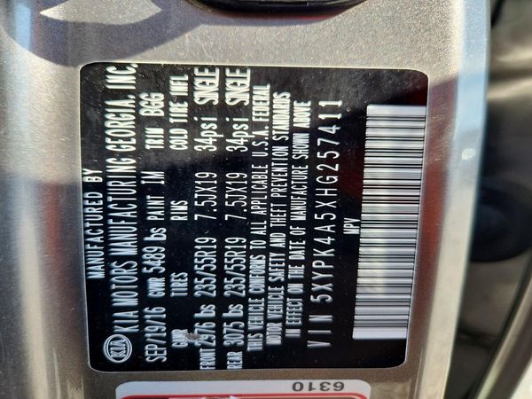 2017 KIA SORENTO — VINS