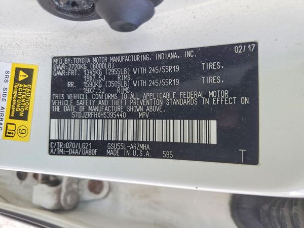 2017 TOYOTA HIGHLANDER SE/XLE