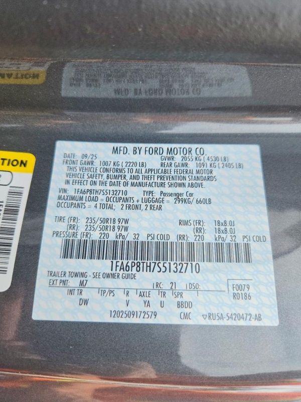 2025 FORD MUSTANG I4 — VINS