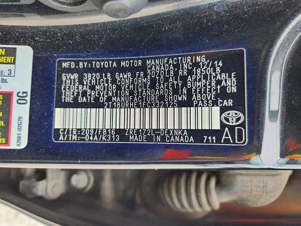 2015 TOYOTA COROLLA