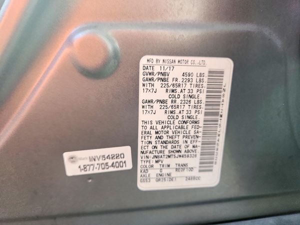 2018 NISSAN ROGUE — VINS