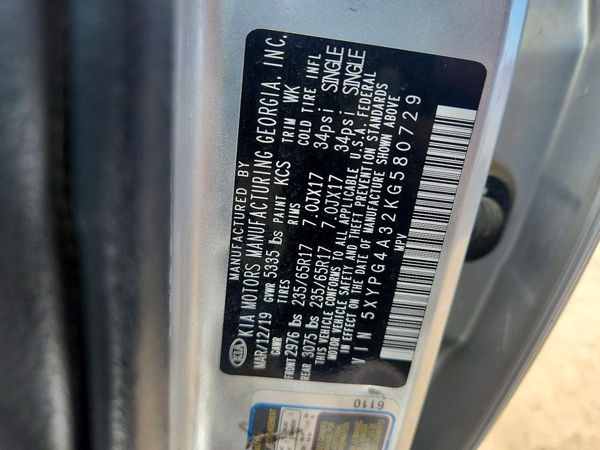 2019 KIA SORENTO L, LX, S