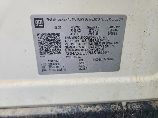 2021 CHEVROLET EQUINOX LT (1LT) — VINS