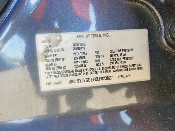 2020 TESLA MODEL Y