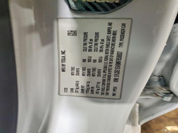 2021 TESLA MODEL 3 — VINS