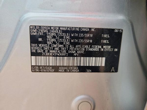 2015 TOYOTA RAV4 Limited (G Grade)