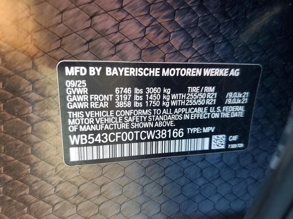 2026 BMW IX — VINS