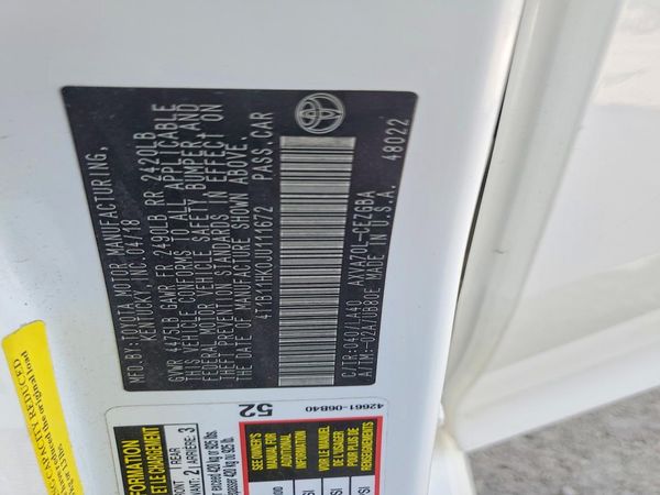 2018 TOYOTA CAMRY L/LE/SE/XLE