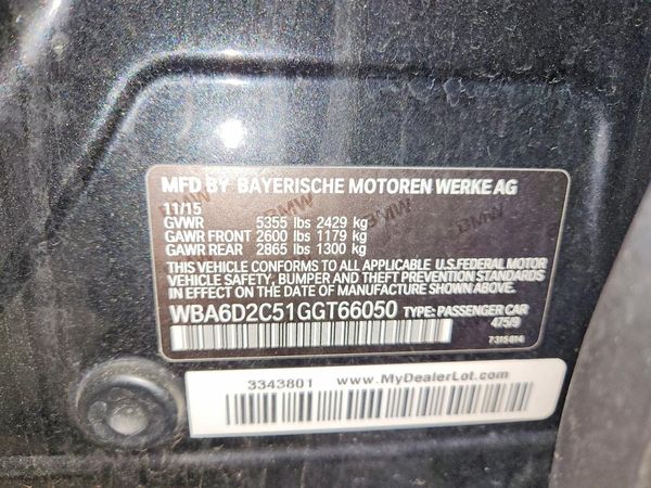 2016 BMW 640 xDrive GC — VINS