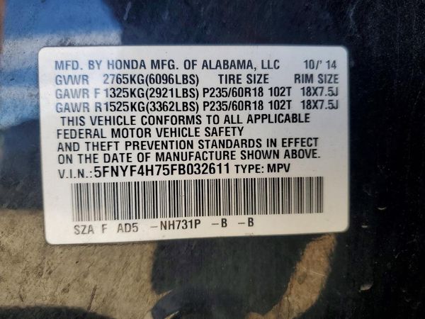 2015 HONDA PILOT EXL-N
