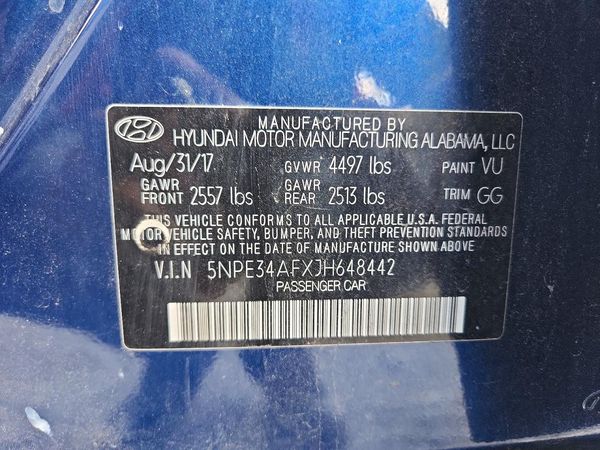 2018 HYUNDAI SONATA