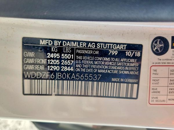 2019 MERCEDES-BENZ E E450-4M — VINS