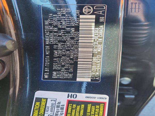 2014 TOYOTA COROLLA L/LE