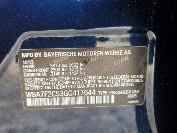 2016 BMW 750