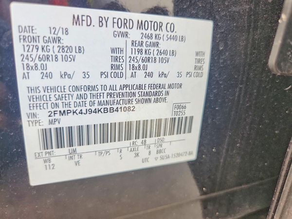 2019 FORD EDGE SEL