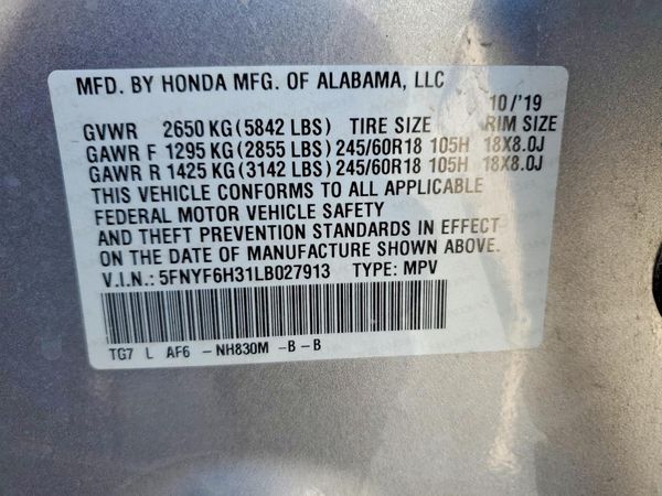 2020 HONDA PILOT EX