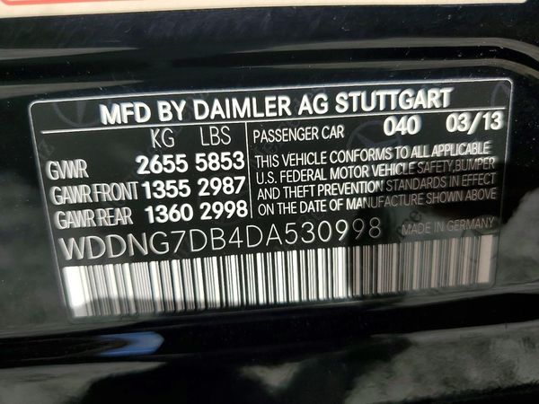 2013 MERCEDES-BENZ S S550