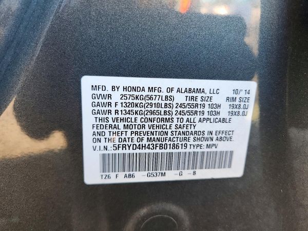 2015 ACURA MDX SH-AWD Tech