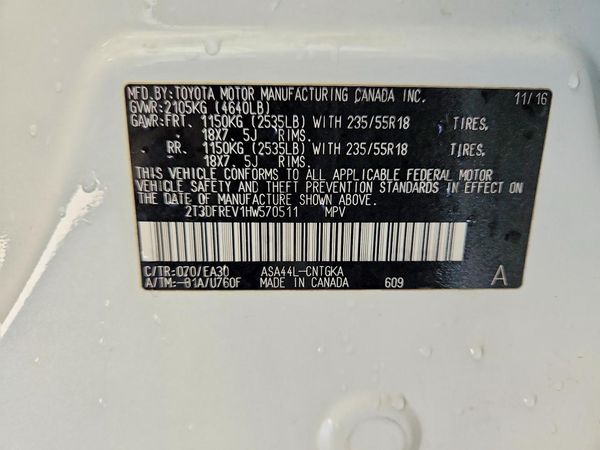 2017 TOYOTA RAV4 Ltd/SE Platinum — VINS