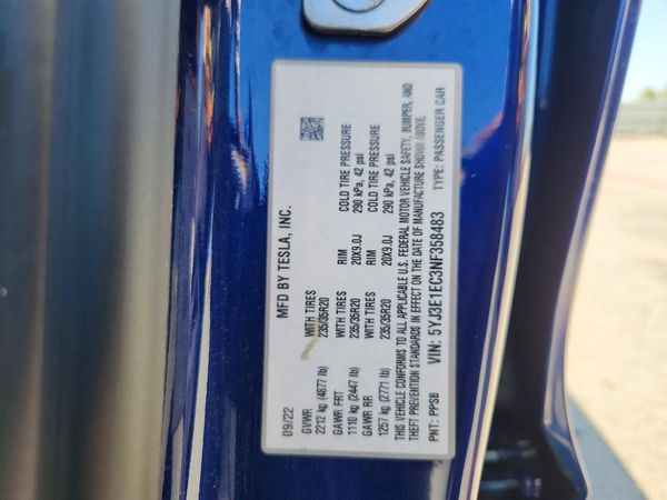2022 TESLA MODEL 3