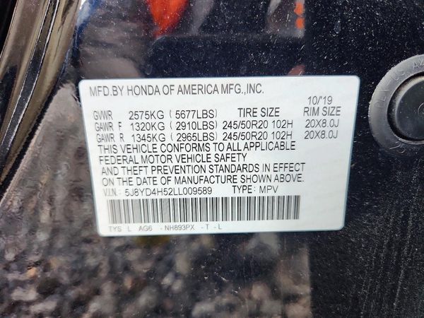 2020 ACURA MDX SH-AWD TECH 7P