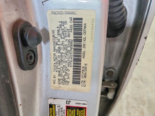 2012 TOYOTA COROLLA — VINS