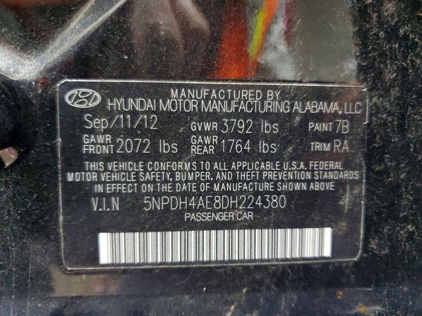 2013 HYUNDAI ELANTRA — VINS