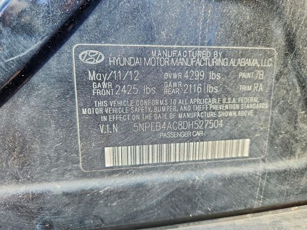 2013 HYUNDAI SONATA — VINS