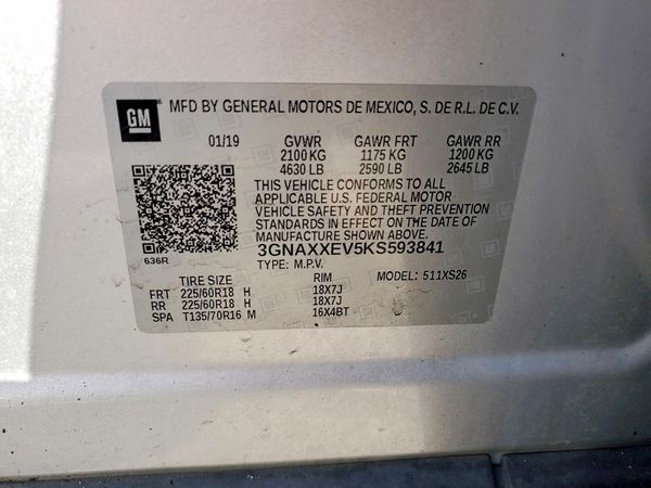 2019 CHEVROLET EQUINOX Premier (1LZ) — VINS